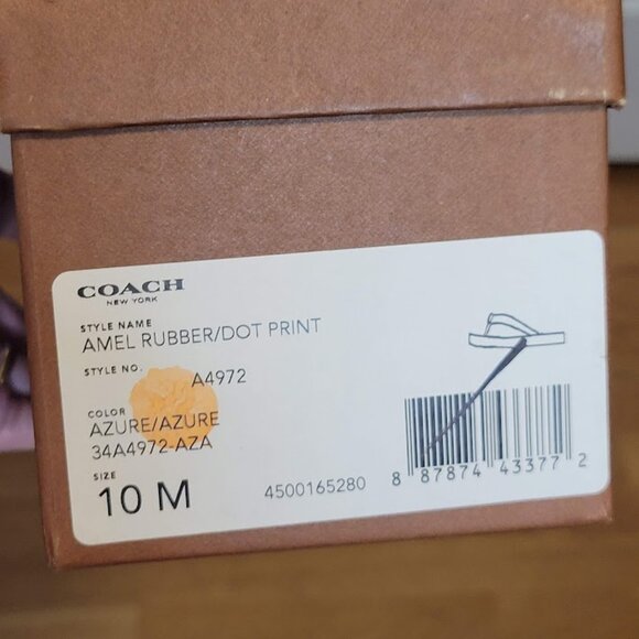 Coach Amel Azure Blue Dot Print Rubber Flip Flops Size 10 - Picture 2 of 2